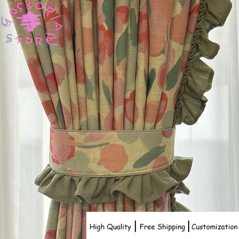 

Sample Custom American Countryside Flower Printed Blackout Curtains for Living Room Bedroom Thermal Insulated Drapes Custom