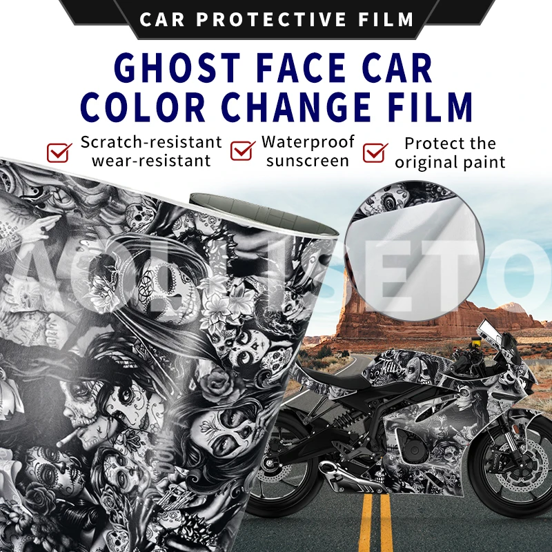 4wd acessórios do carro graffiti personalidade camuflagem filme anime adesivo modificação mudança de cor filme ppf capacete da motocicleta f07