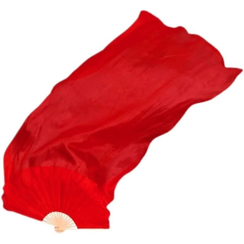 120/150/180cm Kid Women Belly Dancing Fan Tricolor Gradient Red/White Gradient Color Dancer Fan Right&Left Hands
