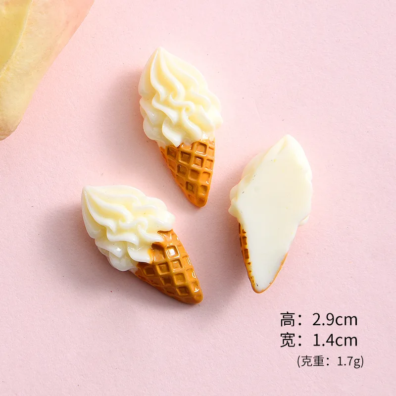 10 Pcs New Mini Cute Cartoon Simulation Ice Cream Resin Scrapbook Diy Jewellery Hairpin Accessories Decorate Craftecorate Craft