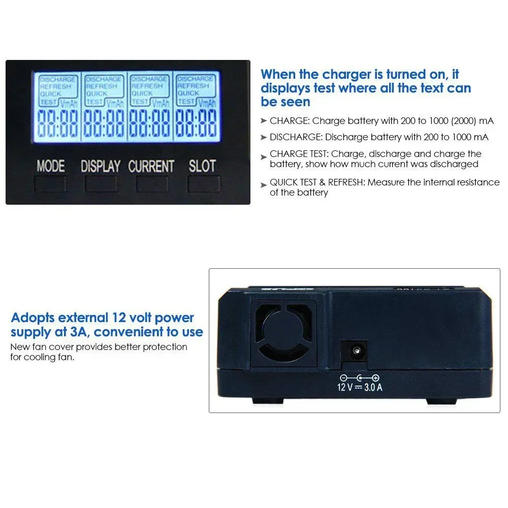 New Generation Standard Battery Charger Opus BT-C3100 V2.2 Digital Intelligent 4 Slots AA/AAA LCD Battery Charger R57