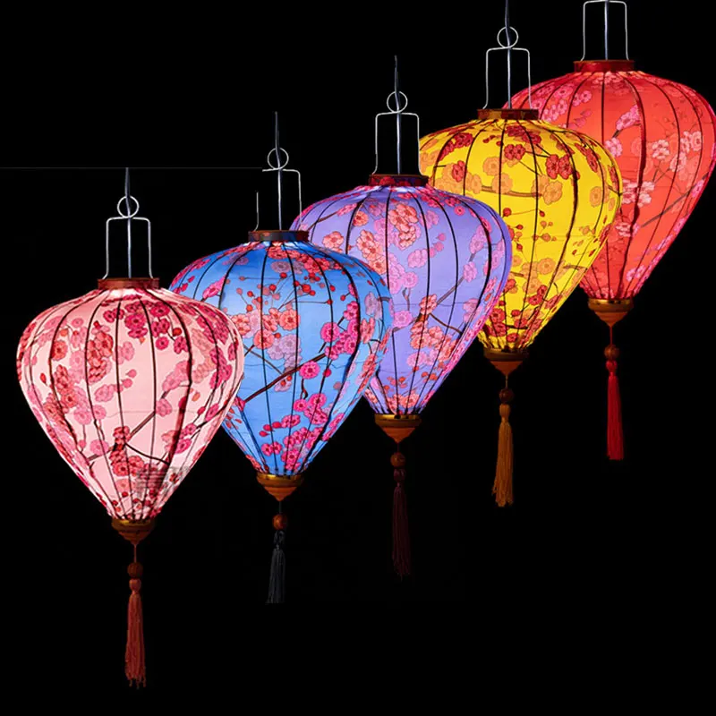 12inch Chinese Tradition Lantern Printing Silk Outdoor Waterproof Balcony Hang Lamp New Year Festival Wedding Decor Lanterns