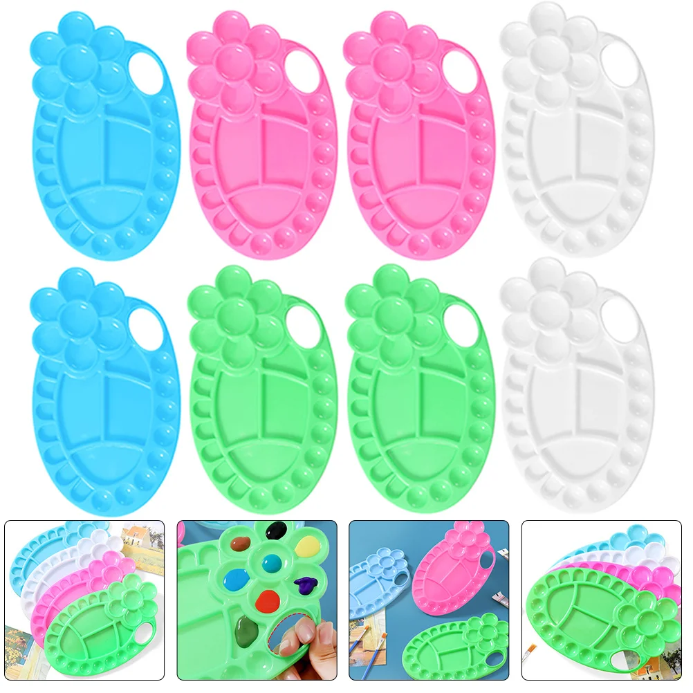 8 stks Mengbak Plastic Aquarel Palet Compact Verf Aquarel Pigment Board Mengbord Voor Diy Olieverfbenodigdheden