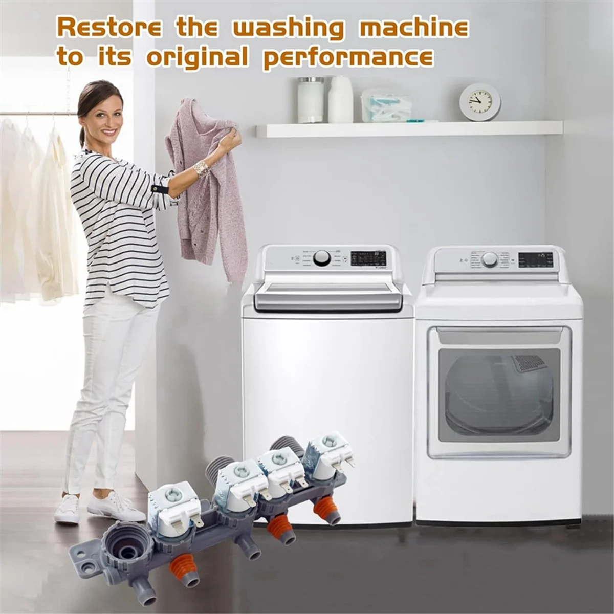 AJU 75152602   Katup Saluran Masuk Air Mesin Cuci untuk WT7405CW,WT7305CV,WT7305CW,WT7150CW,WT7250CW,WT7880HWA,WT7300CW,WT7900HBA