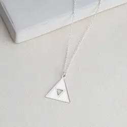 Custom Triforce Necklace Stainless Steel Triforce Pendant Personalized Geometric Necklace Simple Accessories Gift for Gamers