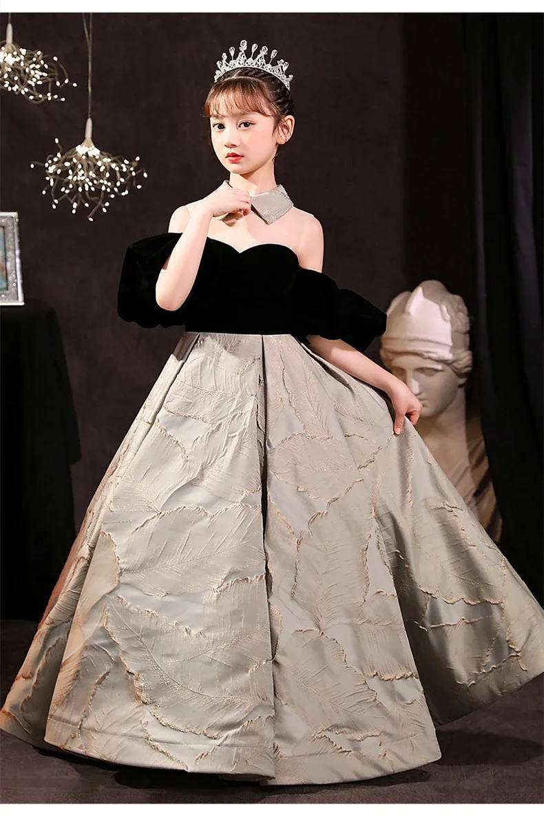 Kids Elegant Evening Prom Dress for Baby Girls Teenager Wedding Party Princess Dresses Pageant Robe Girl Graduation Vestidos