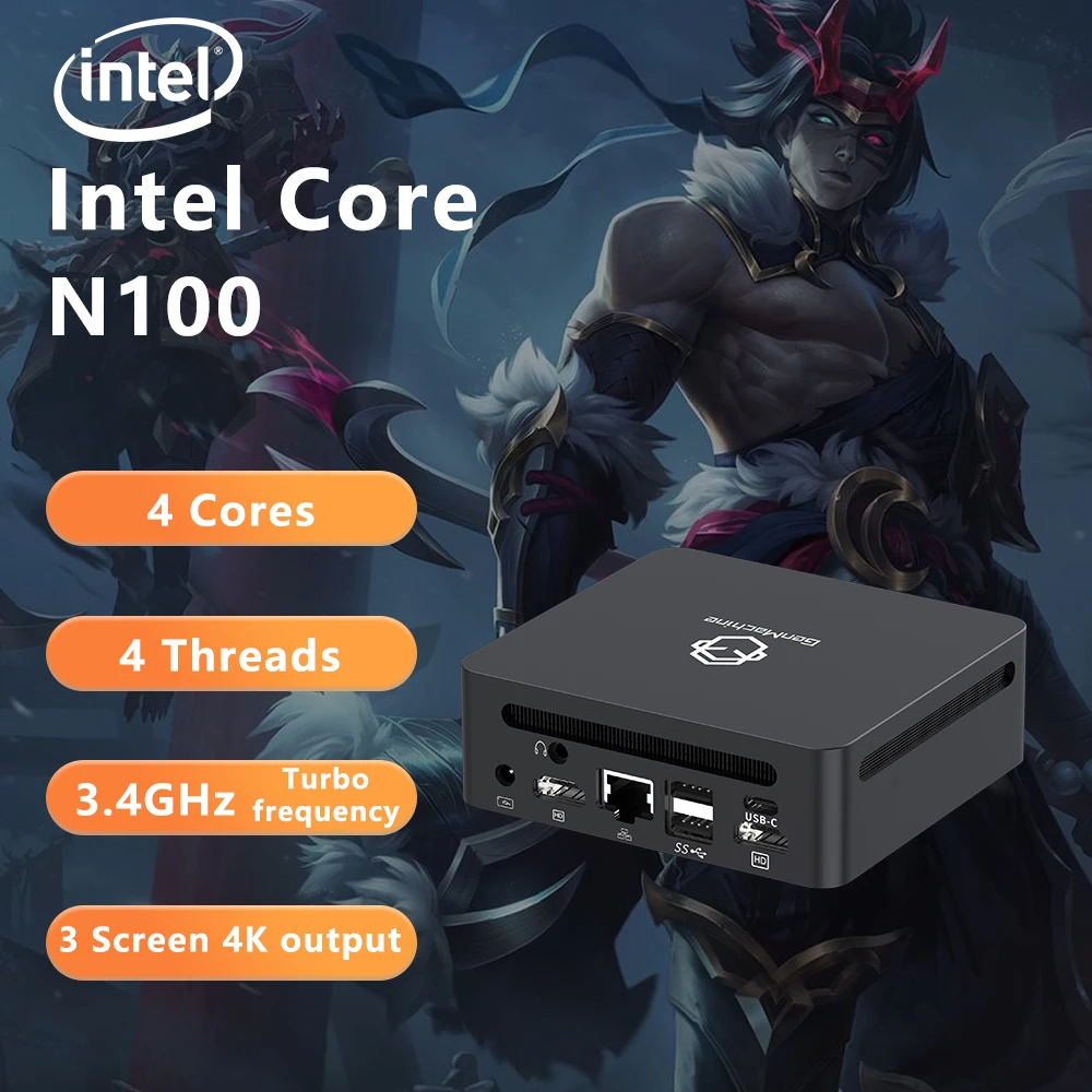 GenMachine Mini PC Intel Alder Lake N100 Powerful Windows 11 - مدمج ومثالي للمنزل والأعمال والألعاب M.2 SSD WiFi 6 BT5.2