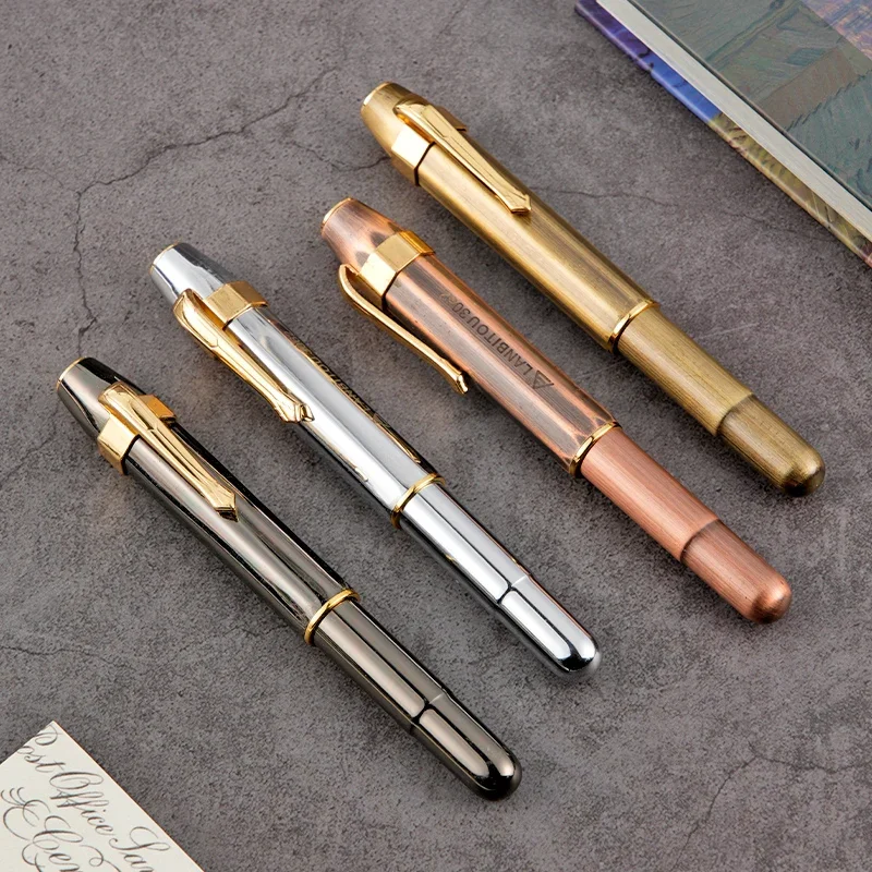 

Alpha Brass Fountain Pen EF F Bent 0.38MM 0.5MM 0.7MM Nib Writing Ink Pen Vintage Travel Adult Student Aluminum Calligraphy Pen