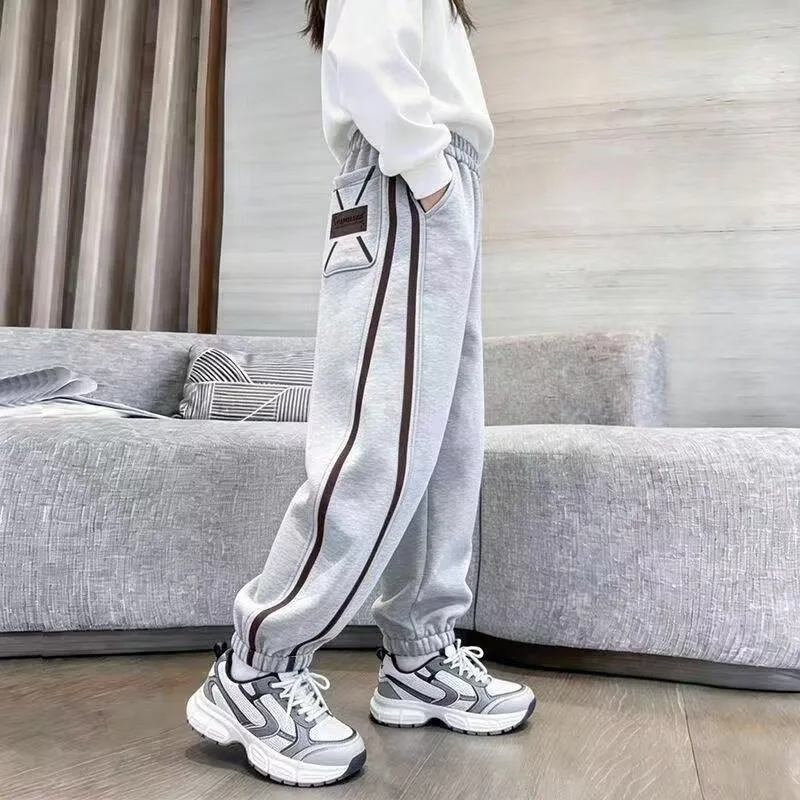 UNITIM Autumn Children Girls Sweatpant Elastic Waist Young Teengaers Girls Sports Pants Loose Casual 4-14Y Kids Girls Trousers