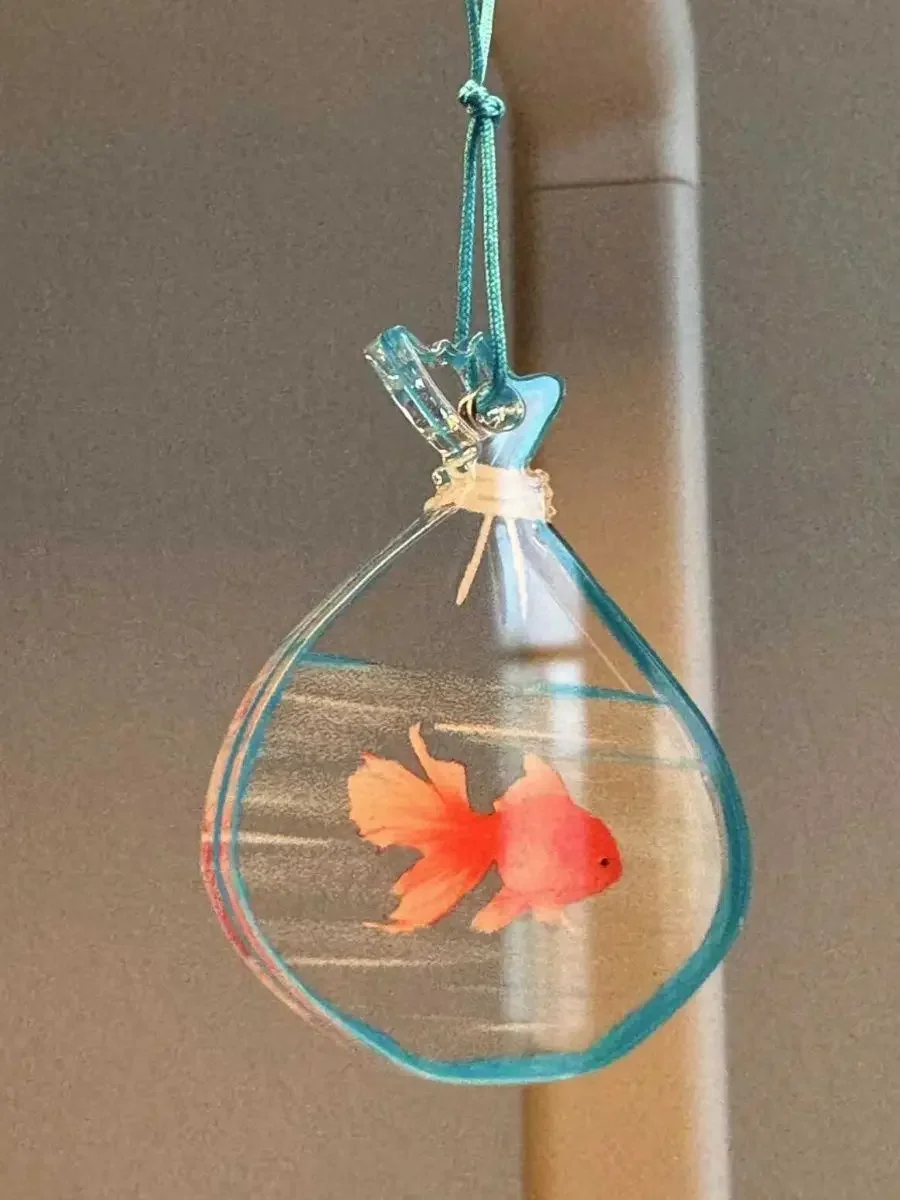 

Acrylic Bag Pendant Transparent Goldfish Pendant Mobile Phone Lanyard Backpack Decoration Women's Creative Gift for Goldfish Bag