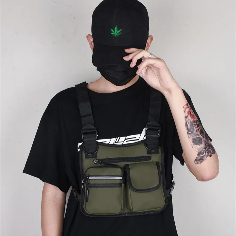 Waterproof Oxford multi-purpose men's tactical chest bag, cycling vest bag, camouflage sports lightweight backpack