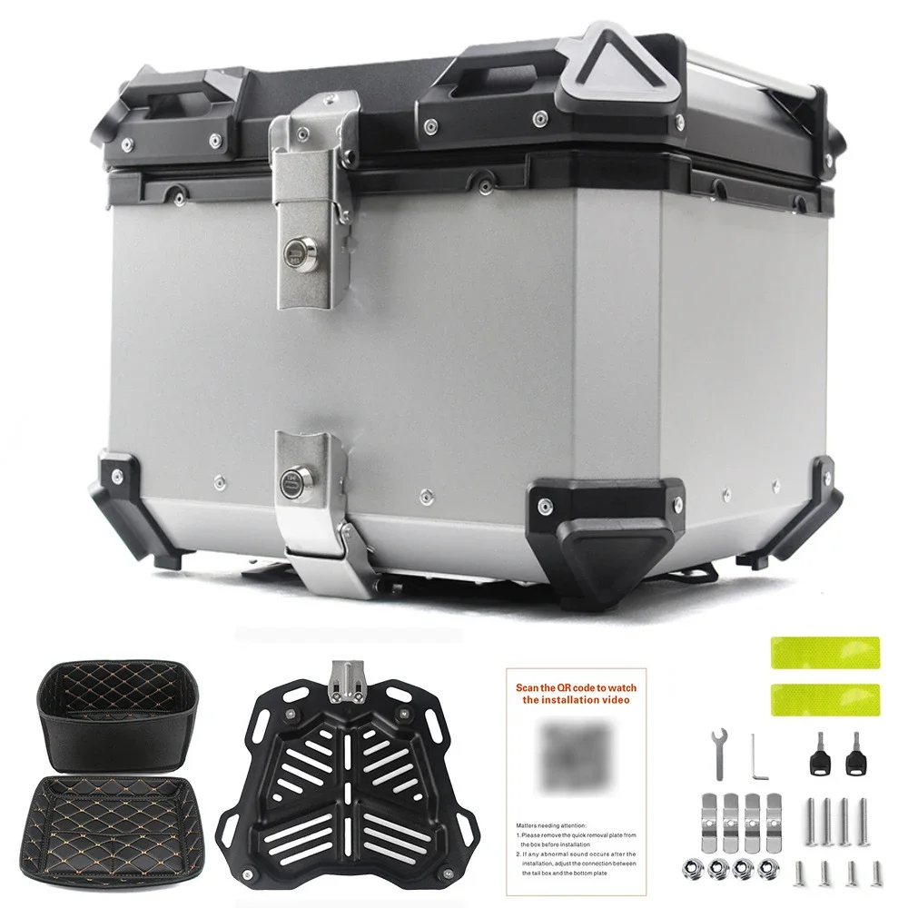 28L 36L 45L 55L 65L 80L 100L Motorcycle Tail Boxe Aluminum Alloy Trunk Top Case Luggage Black Motorbike Box for Motorcycle