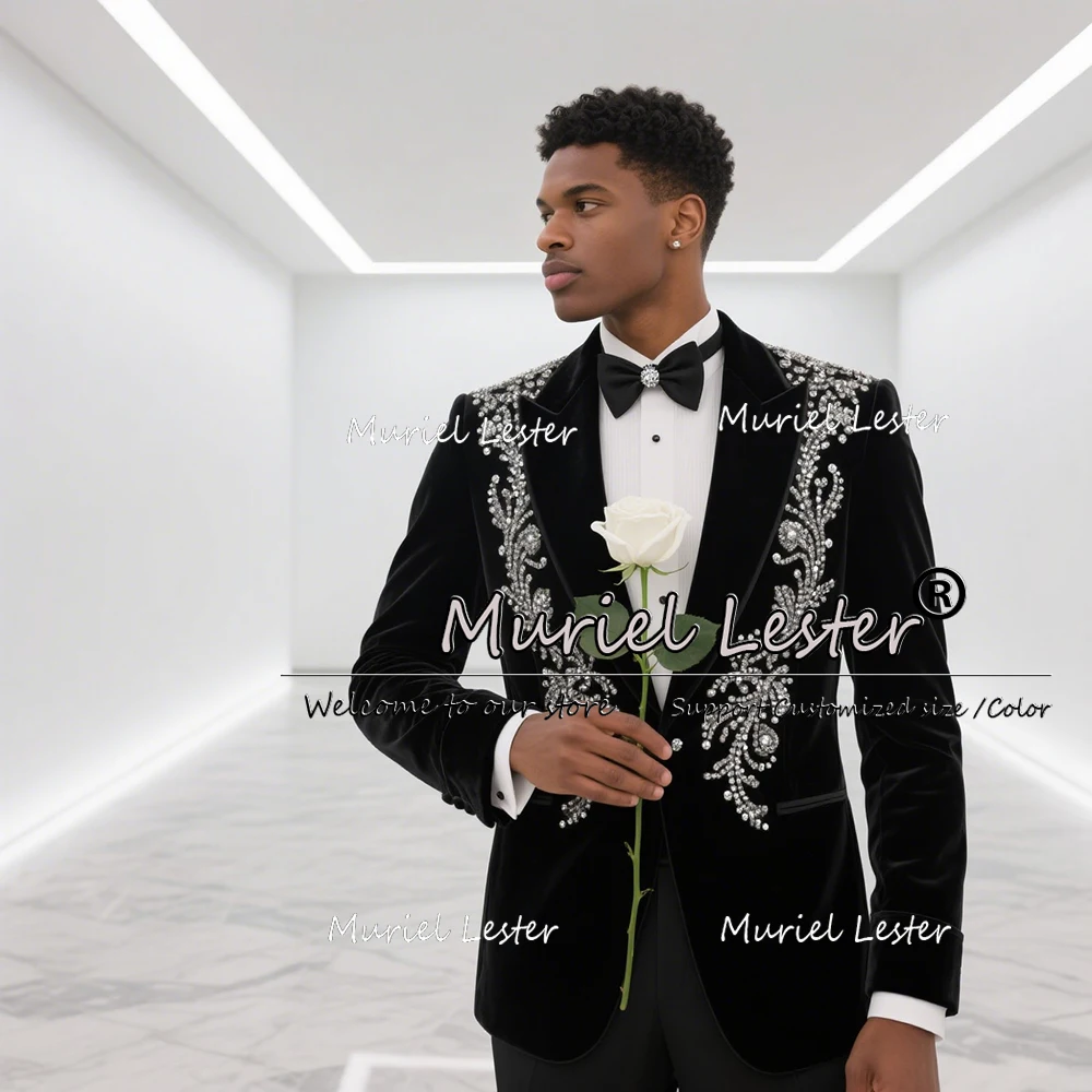 

Красивые мужские костюмы с камнями и зверями, комплекты из 2 предметов, однобортные бархатные пиджаки для выпускного вечера, индивидуальный смокинг для жениха, эксклюзивный смокинг для вечеринок