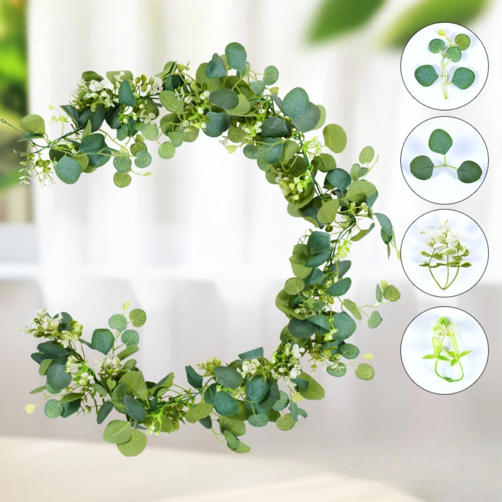 

1.8M 1pc Artificial Plants Green Leaves Vine Plastic Home Table Hanging Wall Decoration Supplies