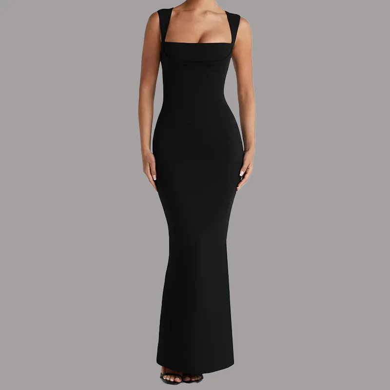 

Women's Clothing 2026 Summer Slim Square Neck Sleeveless Bodycon Casual Party Dresses Vestido Plus Size 9XL 8XL 7XL 6XL XXXXXL