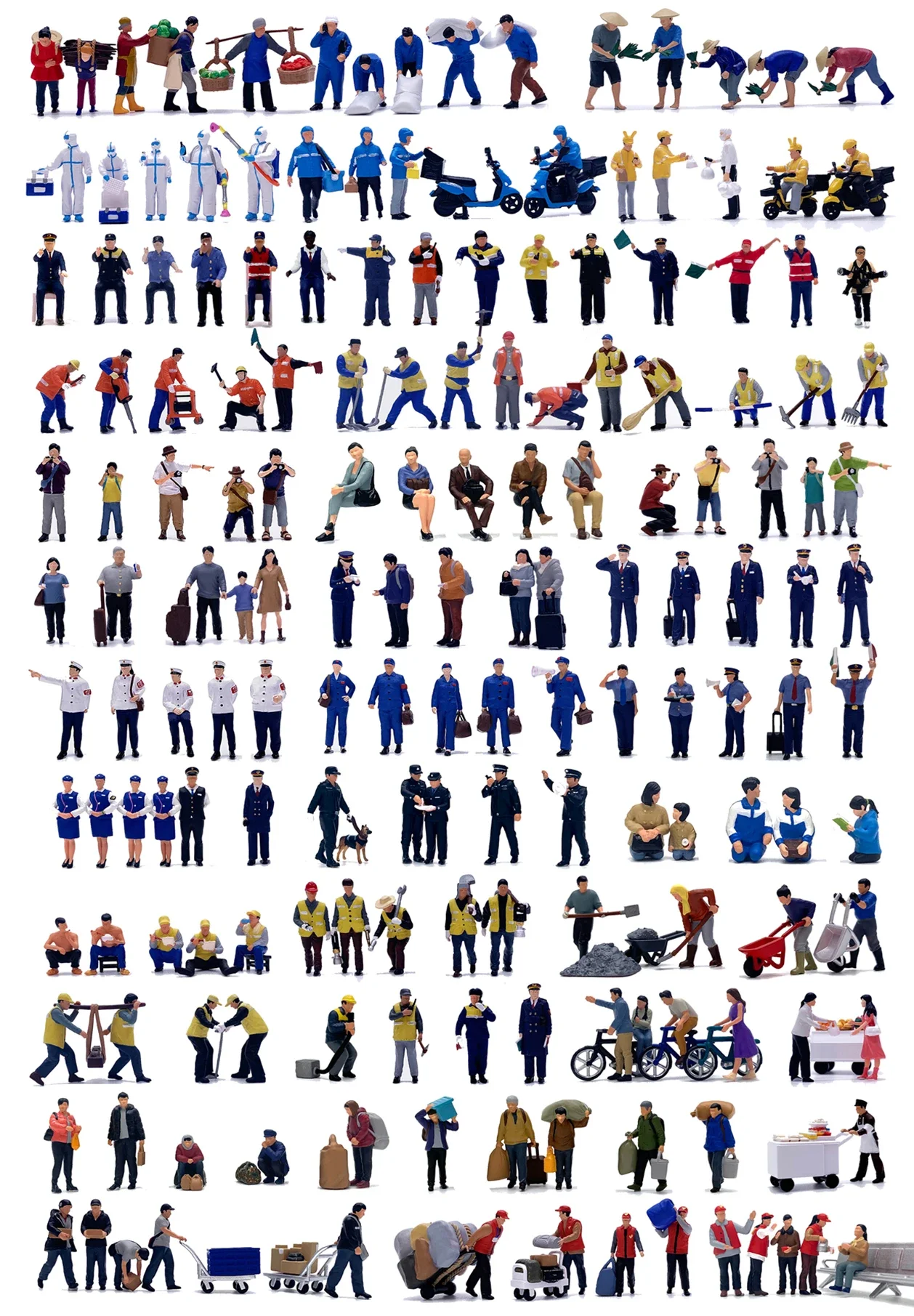 1:87 Train Character HO Miniature Painted Take-out Delivery Worker Cleaner Passenger Passenger Train Crew Member Model