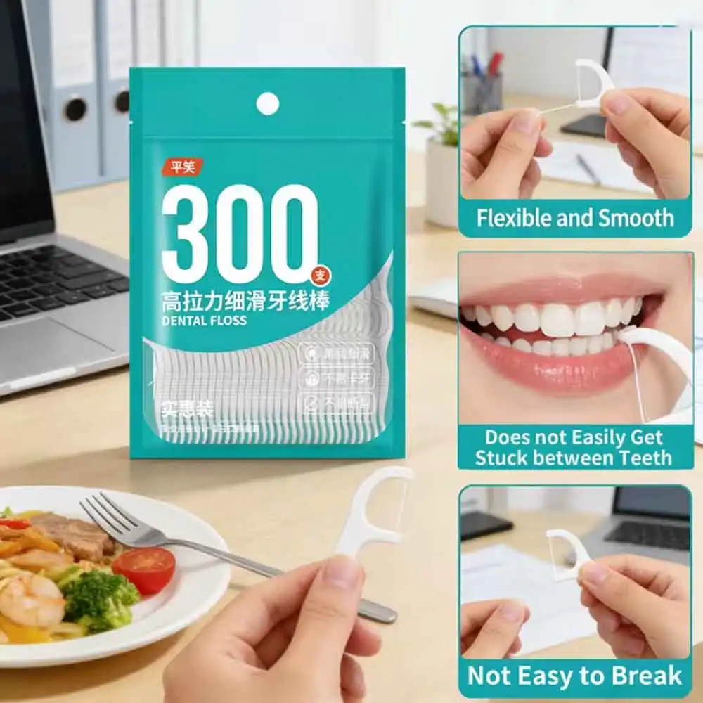 300/600/1200 Stück Zahnseide-Sticks, für Mundhygiene und als Interdentalbürste (wird mit 1 Zahnseidebox geliefert), geeignet für