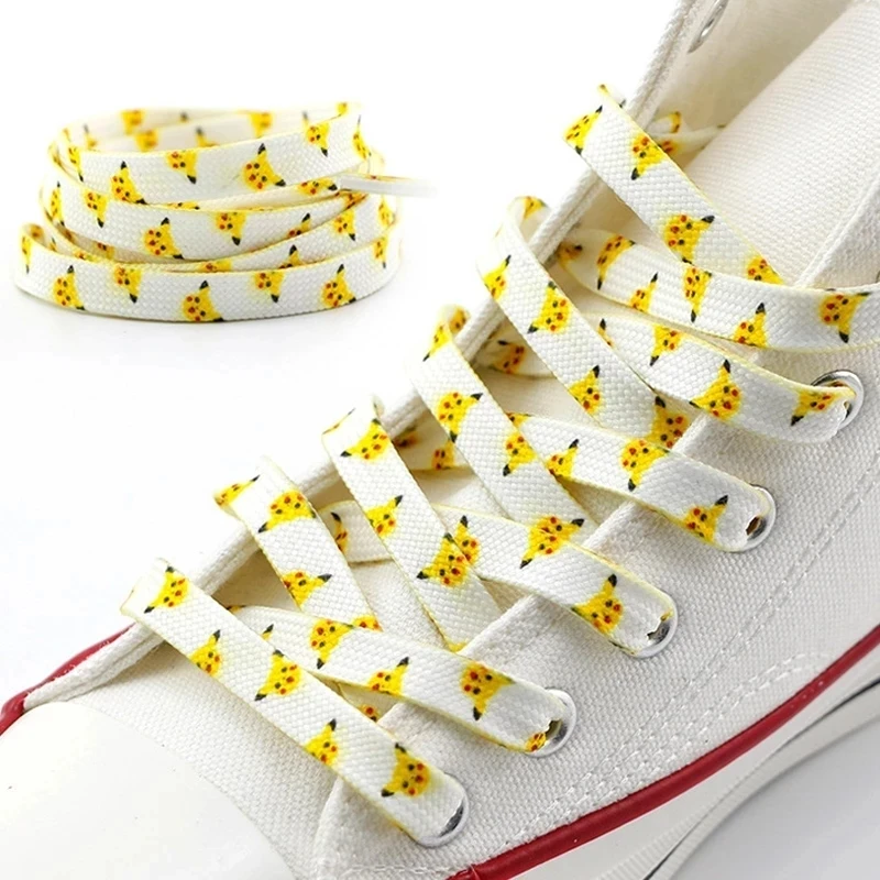 Anime Pokemon pikachu Bulbasqur Shoelaces 120/140cm Anime Cartoon Charmander Geng Gui Fashion Shoe Laces Accessories Toys Gifts