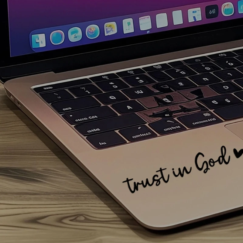 Laptop Decal Trust In God Heart Car Rear View Mirror Sticker Decal Faith Bible Verse Christian Church Auto Vehicle Bumper Decor