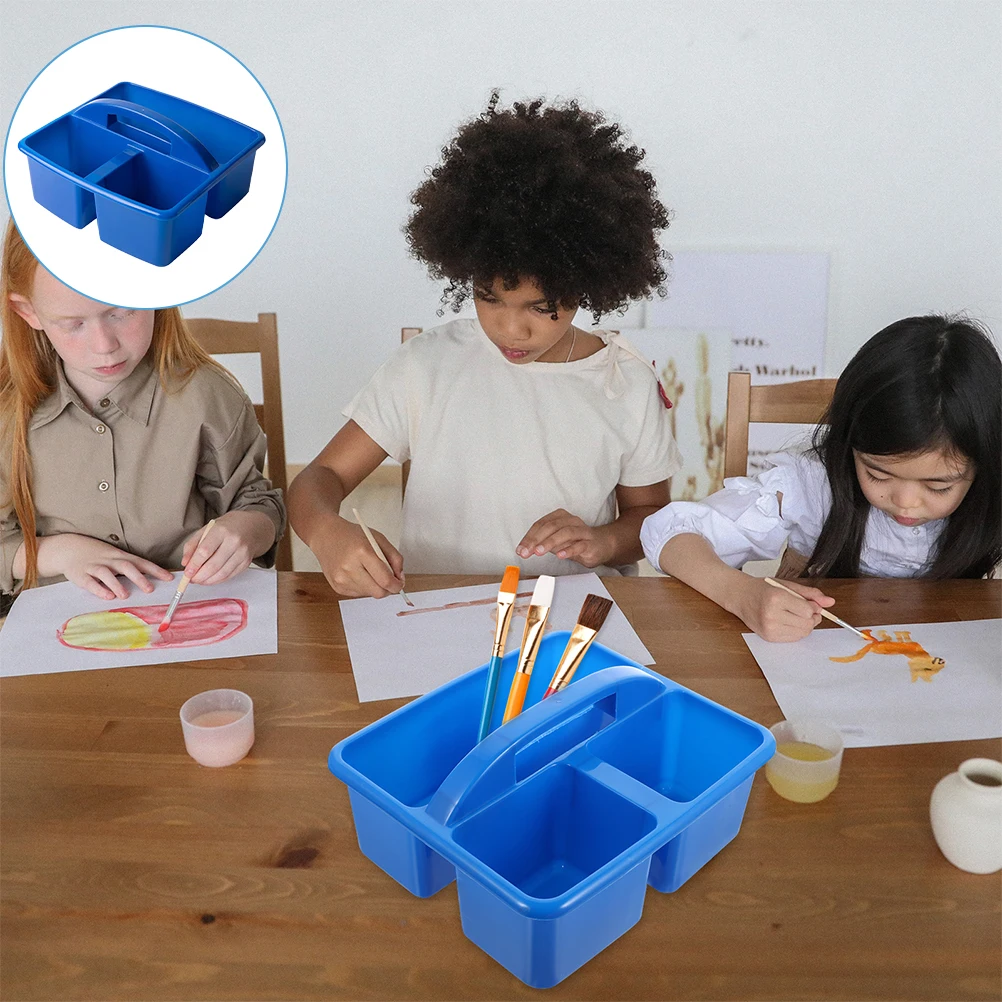 

Multi Compartment Storage Basket For Art Supplies Organizer Stationery Container With Handle School Classroom Painting