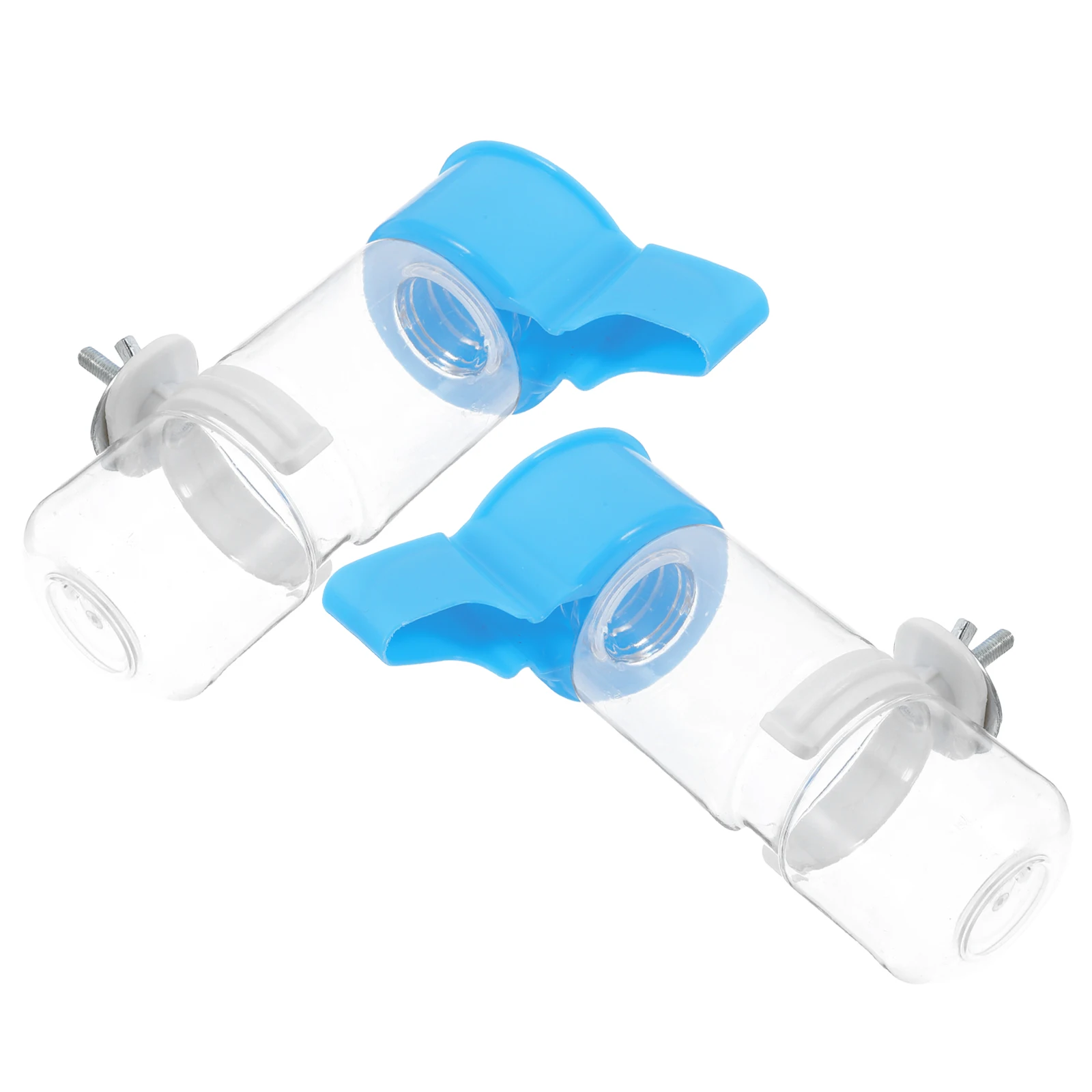 

2pcs Blue Automatic Parrot Water Dispenser Bird Cage Feeder Reusable Safe Durable Easy Clean Suitable Small Animals Pets