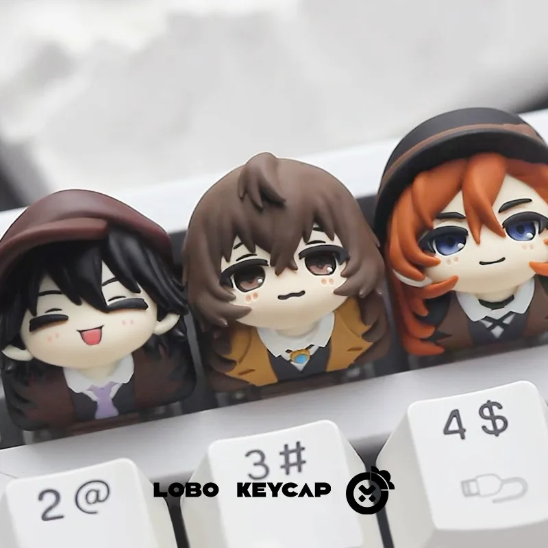 Wenhao Wild Dog Dazai Edo River Personalized Keycap Single Resin Material PC Gaming Keyboard Collectible Gift Customization