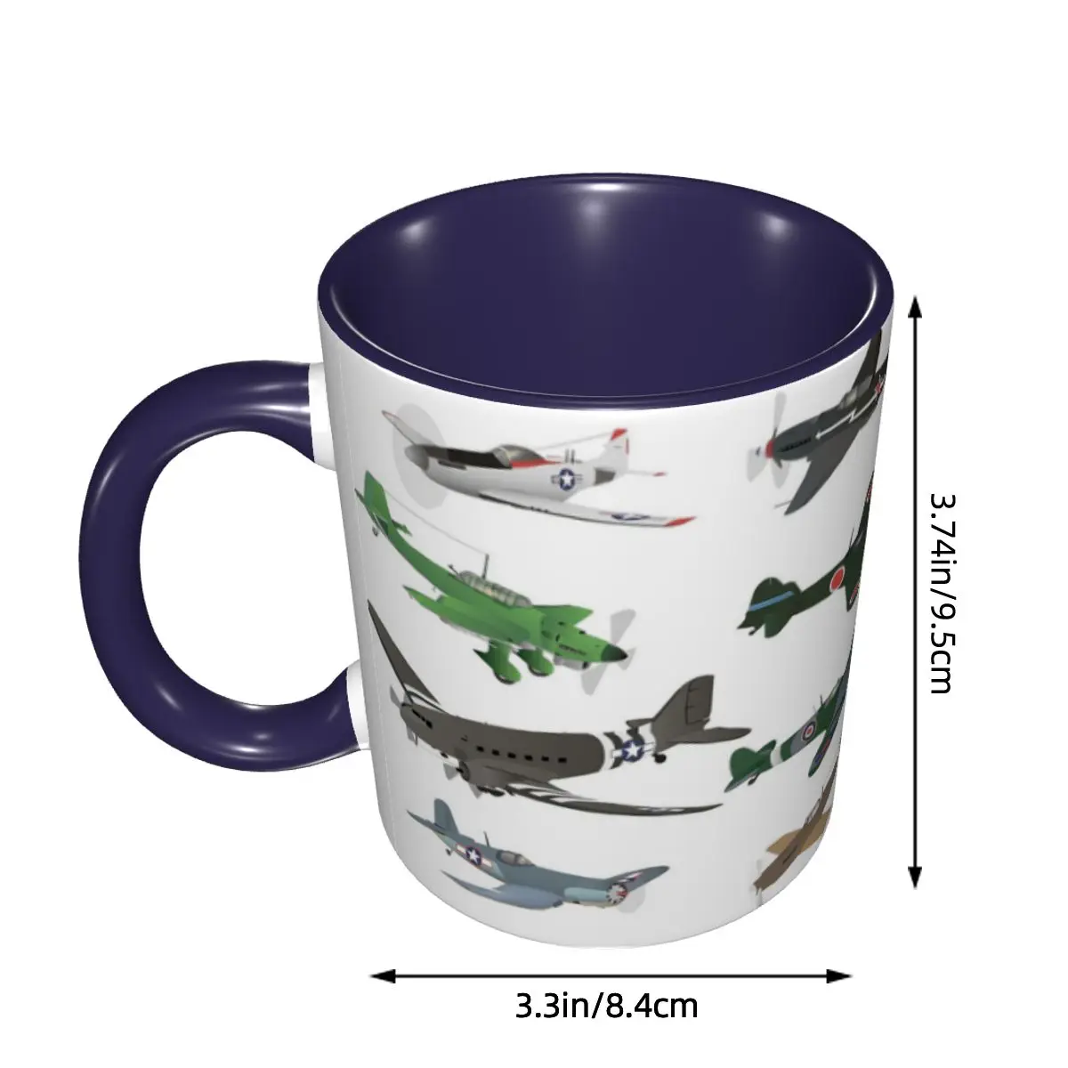 Multiple WW2 Airplanes Mug Funny Ceramic Coffee Cups Tea Mugs Milk Cup Drinkware Gift for Woman Man