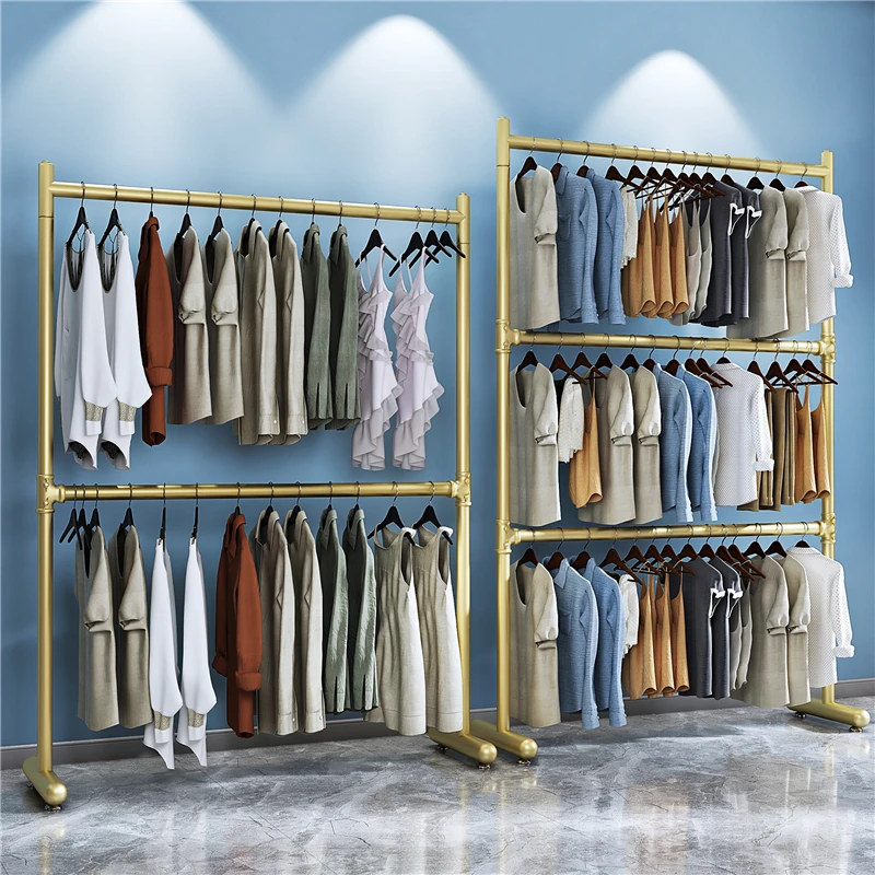 Clothing Display Durable Iron Pipe Spray Paint Metal Hangers Robust Detachable Hangers for Shopping Malls