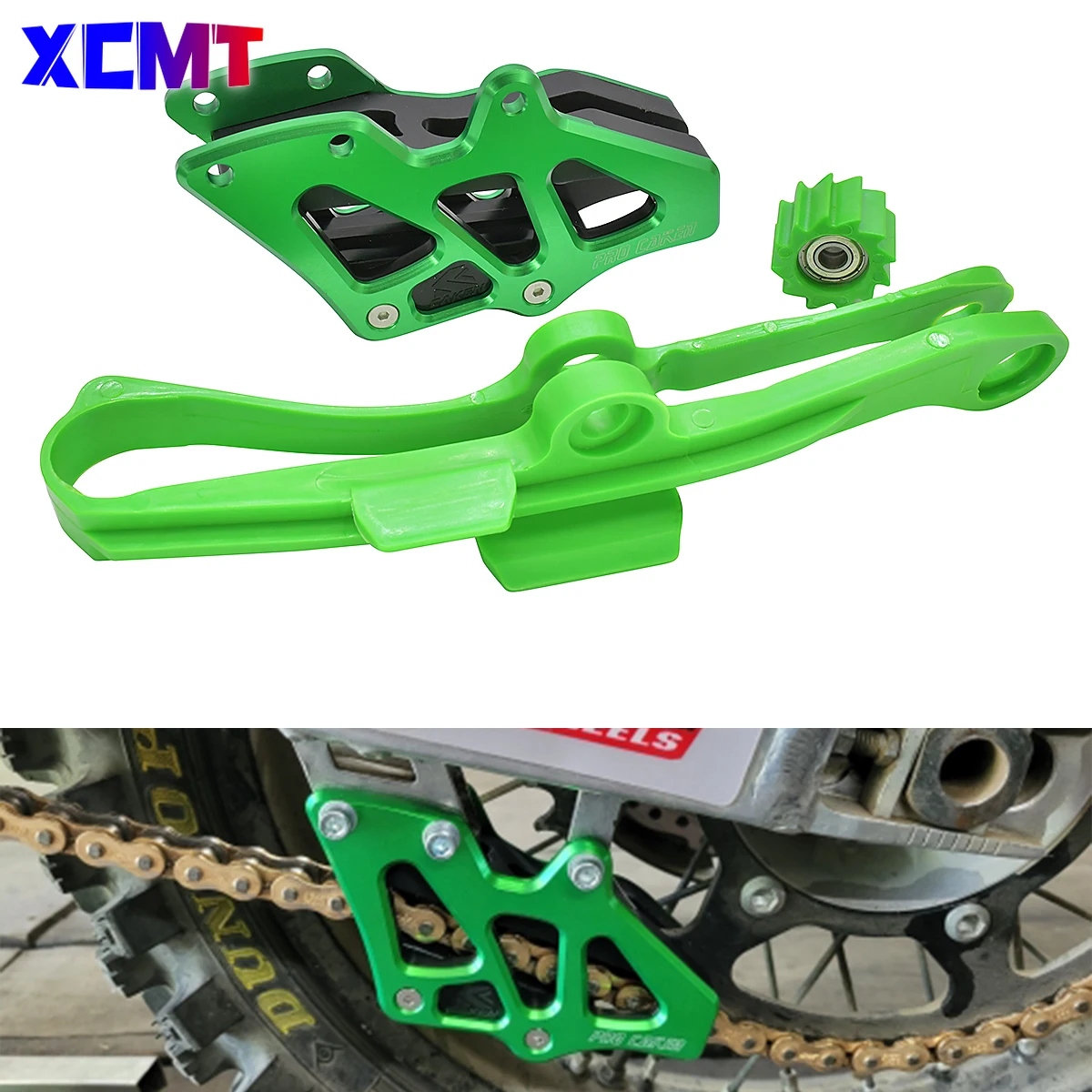 Motorcycle CNC Chain Guide Chain Slider Guide Roller Swingarm Protector Enduro Dirt Bike For Kawasaki KX250F KX450F KX 250F 450F