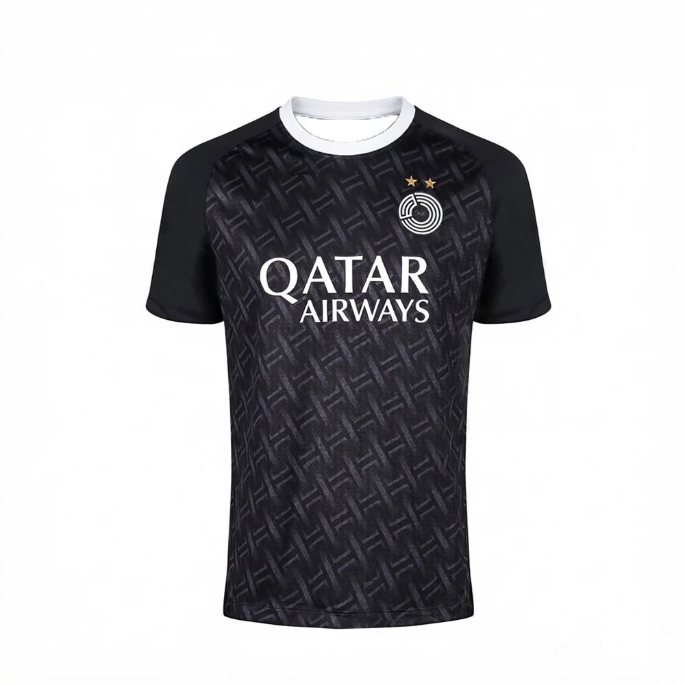 Retro Al Sadd SC Katar Grafik-Fußballtrikot für Herren und Damen, Atmungsaktives O-Neck Kurzarm-Trainingsshirt für Kinder – Detail 5