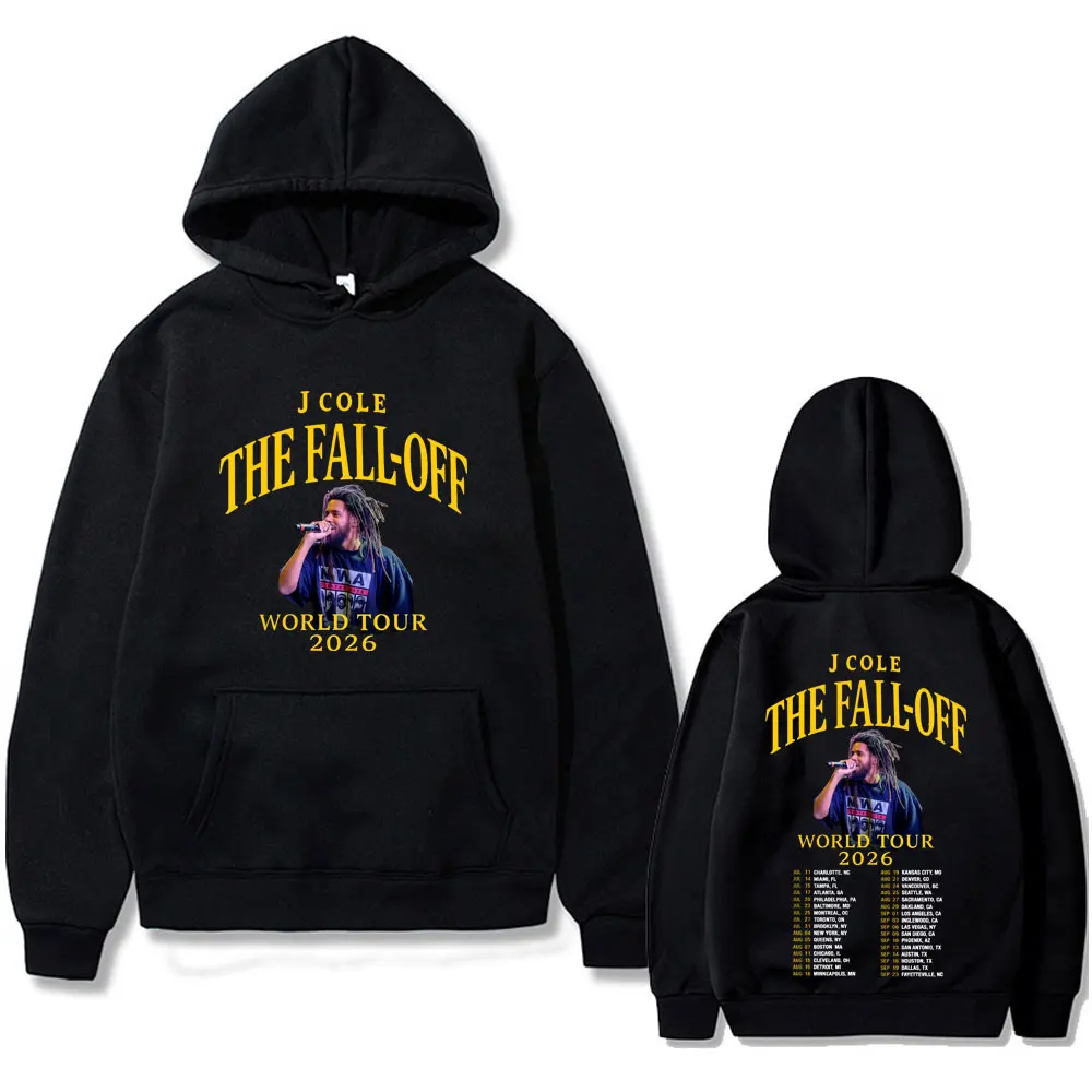 

Rapper J Cole The Fall Off World Tour 2026 Hoodie Men Women Hip Hop Fashion Trend Hooded Sweatshirt Male Vintage Casual Hoodies