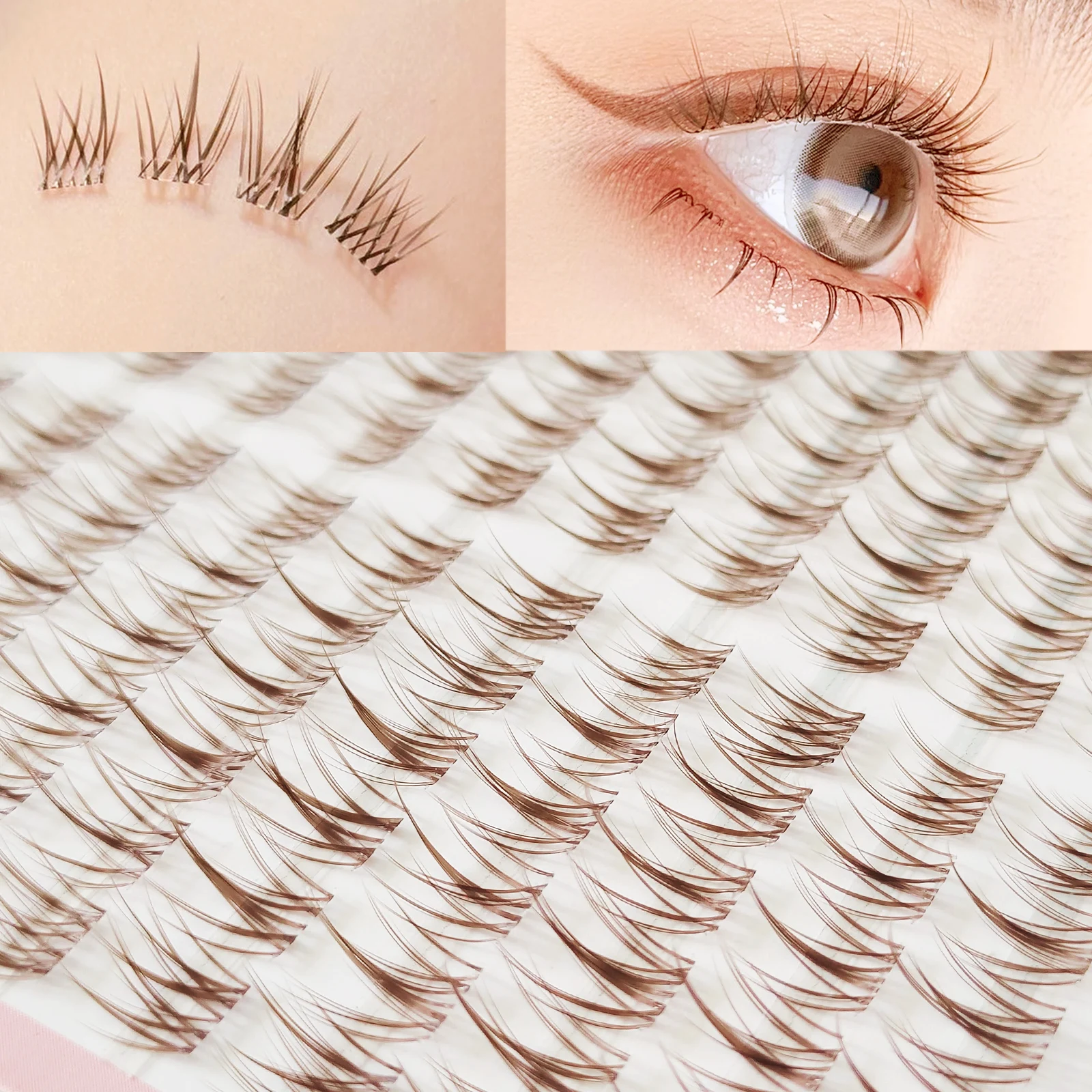 Brown Trilogy Wimpern Karamell DIY Fächer Wimpern Farbige Cluster Wimpern
