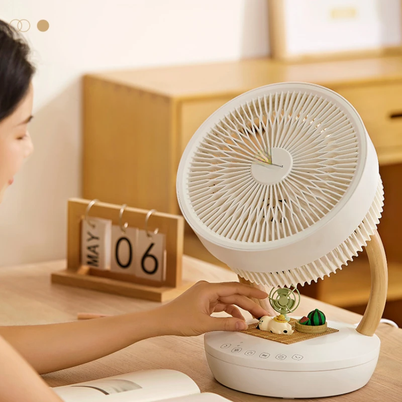 

Desktop Air Circulator Household Small Electric Fan Desktop Shaking Head Turbine Mute Desk Fan