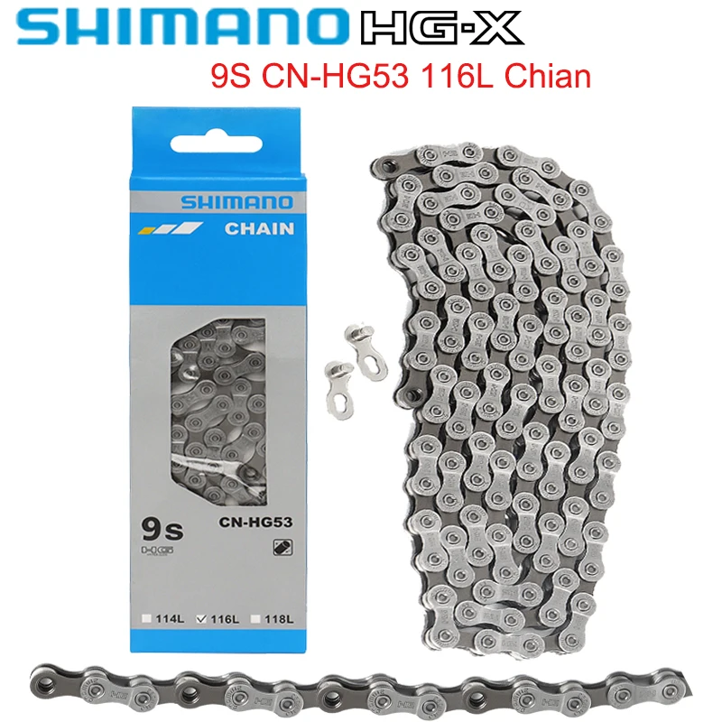 SHIMANO HYPERGLIDE CN-HG53 MTB Bike Chain 9 Speed 116L Quick Link Super Narrow 9V Mountain Bike Chain Original Accessories