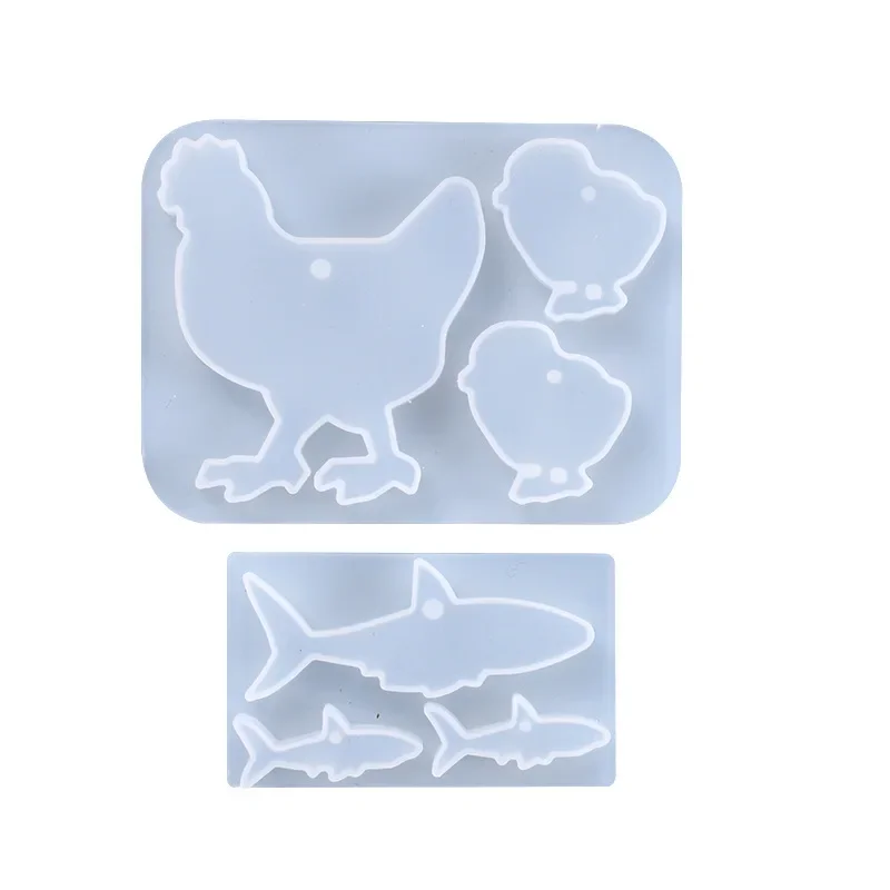 3 IN 1 Fish Chicken Epoxy Resin Mold Jewelry Pendant transparent Resin Mold for Jewelry Silicone Molds for Handicrafts resin art