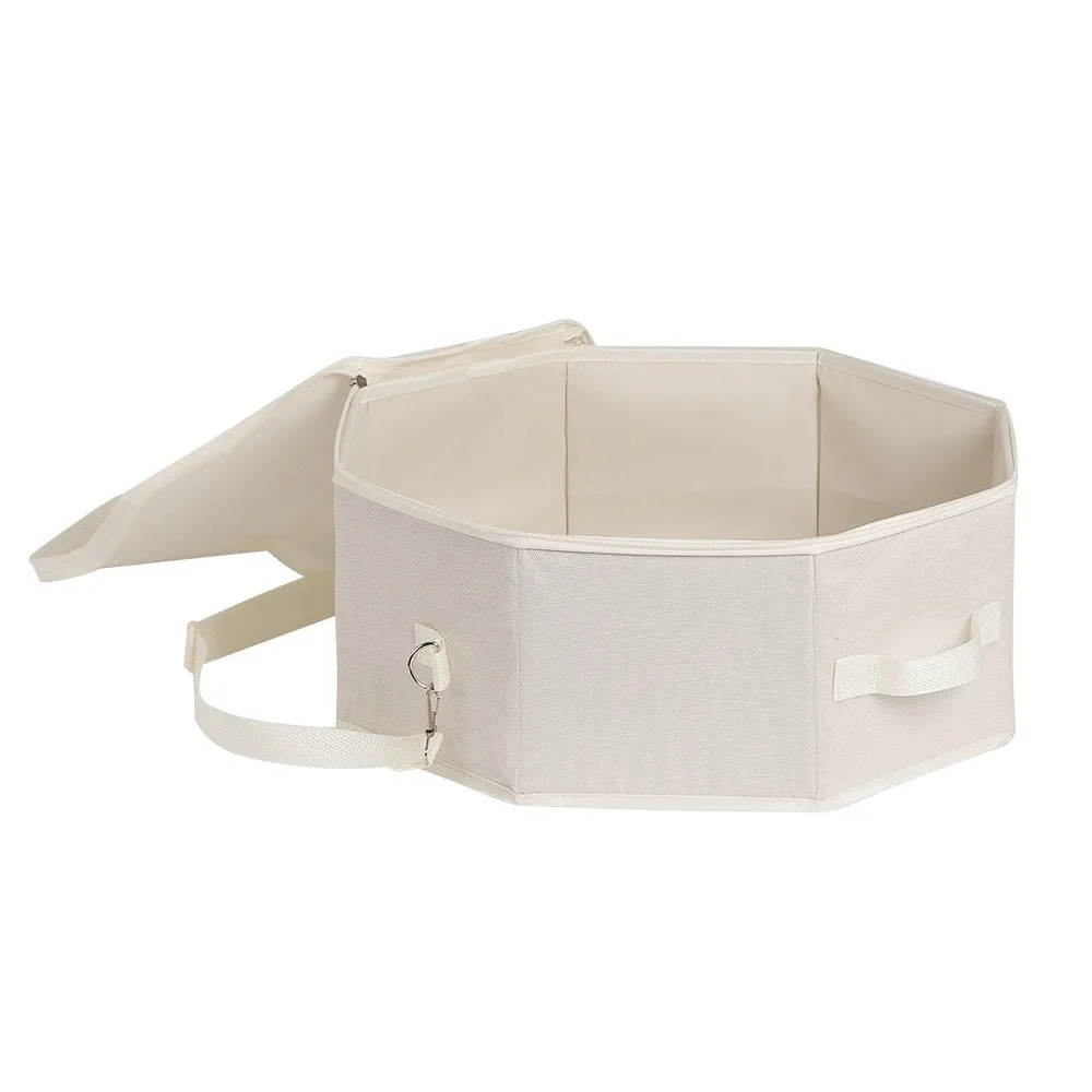 Non-woven Fabric Hat Storage Box Support Structure with Hook Hat Organizer Box Octagon Shape Collapsible Travel Hat Bag
