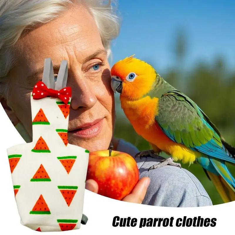 حفاضات الببغاء اللطيفة مع ربطة عنق فواكه ملونة زهور كوكاتيل حمامات صغيرة متوسطة كبيرة الحيوانات الأليفة الطيور بدلة طيران ملابس قابلة للغسل