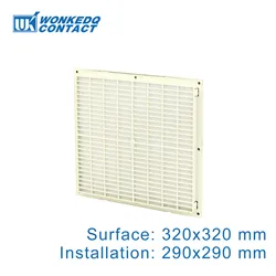 3326-300 For 225mm Fan Electric Cabinet Ventilation Filter Shutters Cover Grille Louvers Blower Exhaust Cool Panel Without Fan