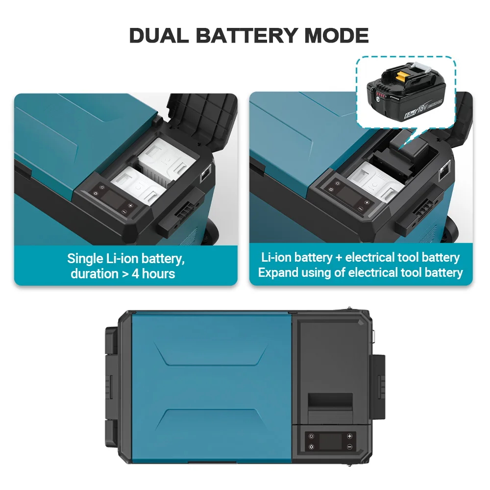 Portable Car Fridge  Solar Battery Powered Car Fridge Box Freezer Electric Cooler Portable Auto Refrigerator With Wheels view 5