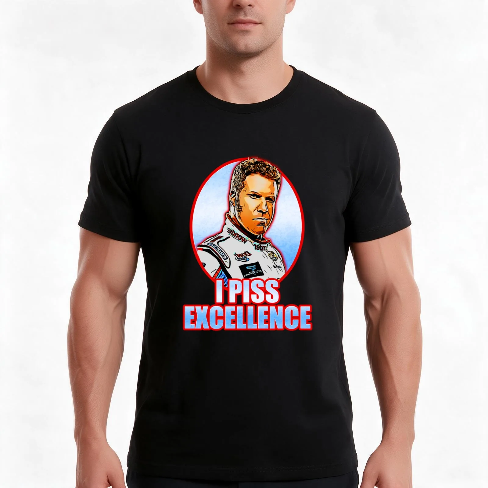 Ricky Bobby Piss Excellence T-Shirt Summer Casual Cotton Tee Oversized Streetwear Tops Vintage Graphic Print 100% Cotton