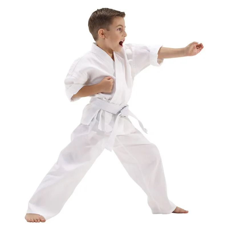 Uniforme de karate de alta calidad, sarga de poliéster/algodón, ropa de karate para niños y adultos, uniforme de karate de algodón