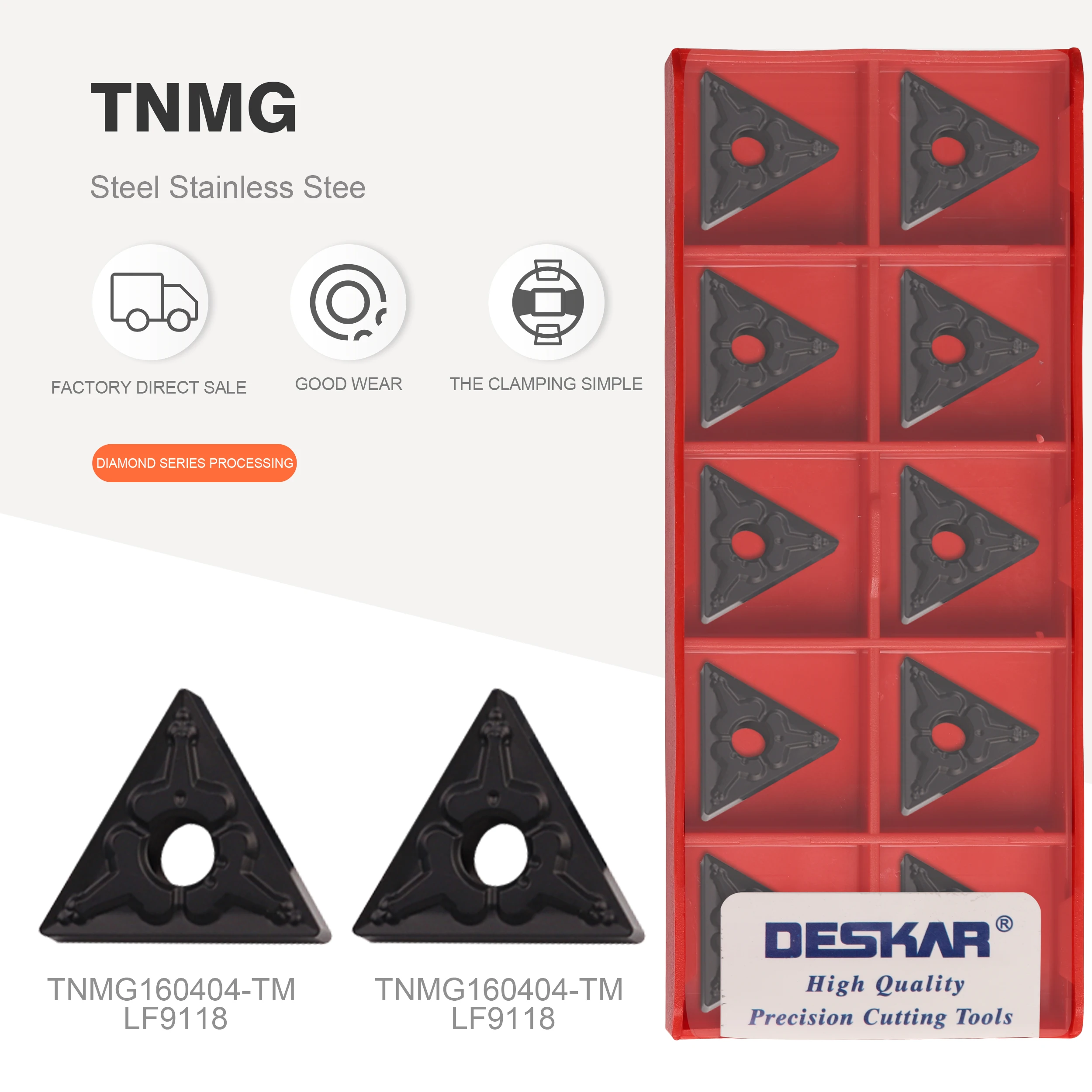 TNMG160404 TNMG160408 TNMG160412 CM CQ PM TM HQ LF9118 DESKAR original high quality turning tool carbide insert lathe tool