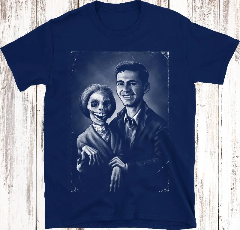 Creepy Family Portrait T-Shirt Vintage Motel Horror Tee Classic Psychological Thriller,Four season popular unisex T-shirt