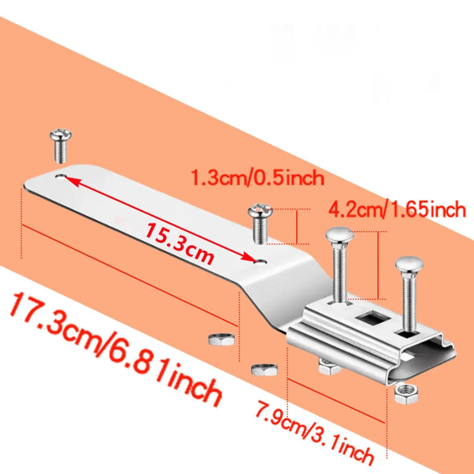 Vehicle Slow Moving Triangle Sign Mount Bracket Installation Rack with Nuts for Road Construction Vehicles Cars