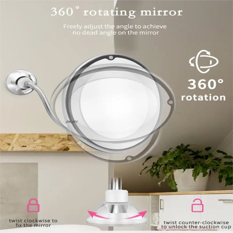 10X LED Mirror Makeup Mirror Flexible Mirror illuminated Magnifying Vanity Mirrors with Light Make up Miroir Bathroom Mirrors