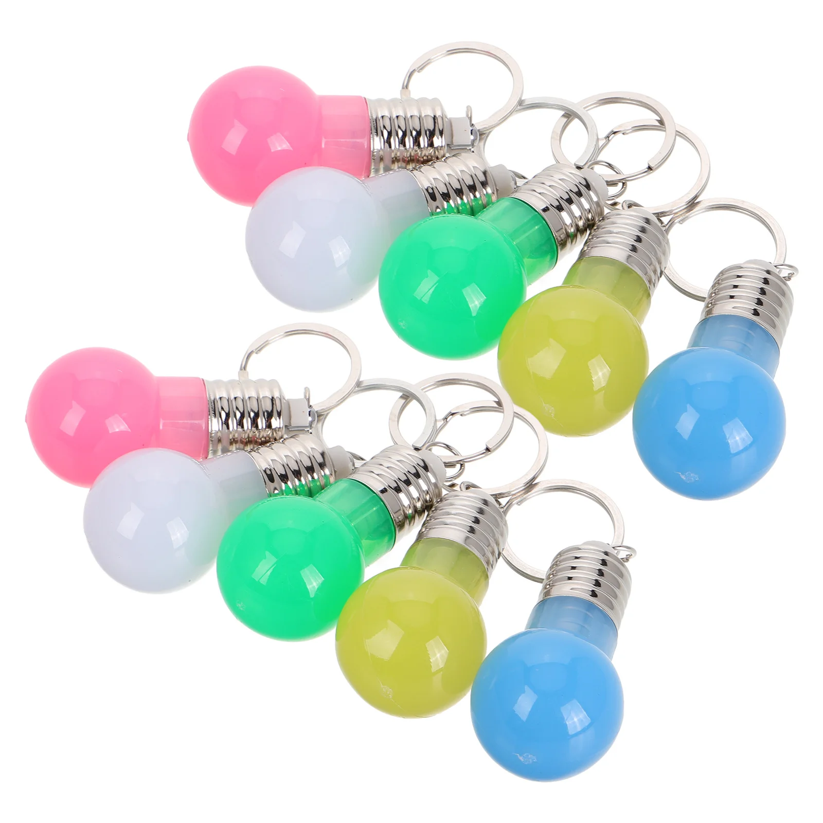 21pcs Glowing LED Bulb Keychain Mini Light Lamp Torch Keyring Luminous Sound Cute Bag Pendant Backpack Ornament