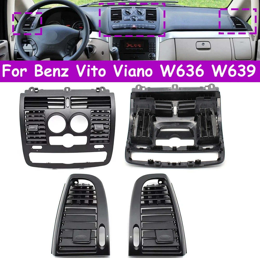 W636 W639 tablero frontal Central izquierdo derecho aire acondicionado cubierta de rejilla de ventilación de CA para Mercedes Benz Vito Viano 6368300300 6366800800