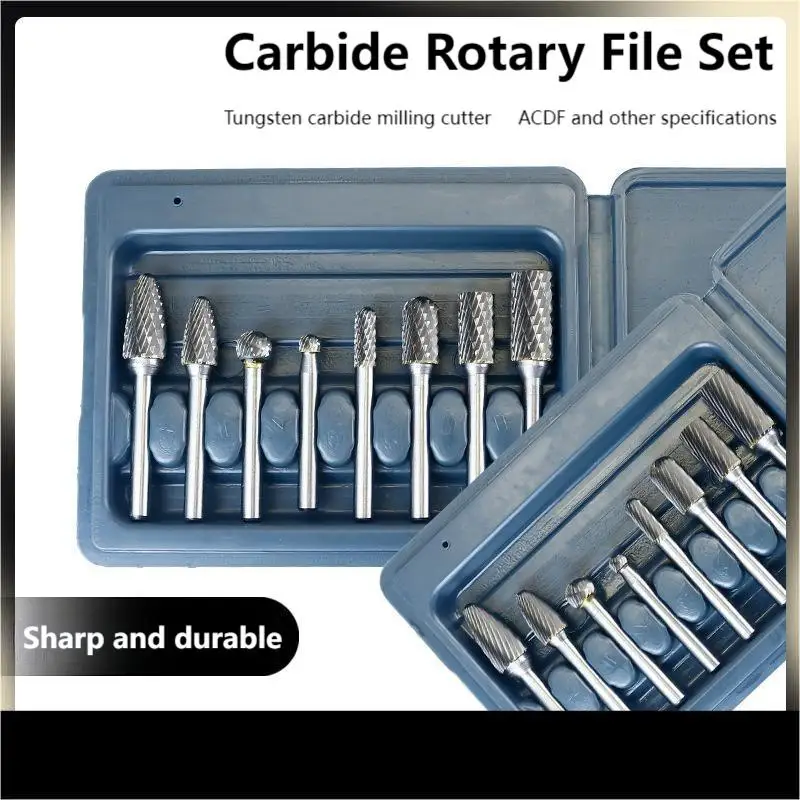 

8PCS/SET 6mm Shank Tungsten Carbide Rotary Point Burr Set File Kit for Drill Milling Cutter Carving Bit Metal Woodworking Tools