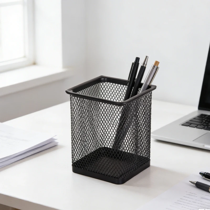 1pcs Metal Desktop Storage Boxs Minimalist Multifunctional Pens Holder Pens Holder Storage Boxs for Students Offices Supplies