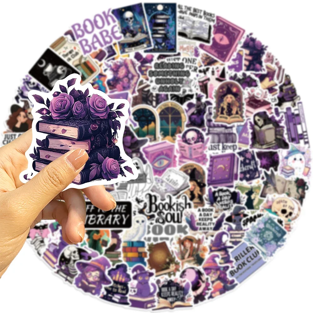 100PCS Gothic Stil Hexe Bookish Aufkleber Dunkle Lesen Aufkleber DIY Sammelalbum Telefon Fahrrad Koffer Lustige Cartoon Graffiti Kinder Spielzeug